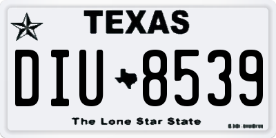 TX license plate DIU8539