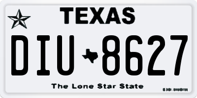 TX license plate DIU8627