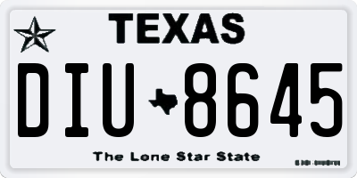 TX license plate DIU8645