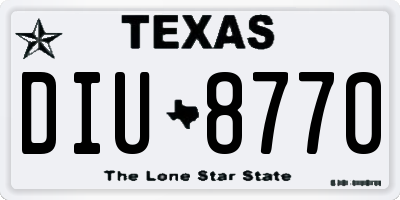 TX license plate DIU8770