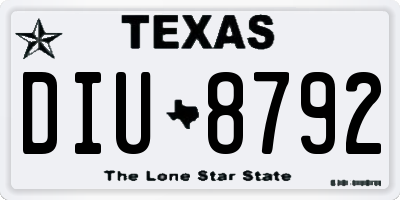 TX license plate DIU8792