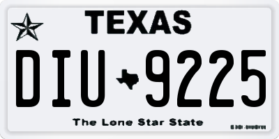 TX license plate DIU9225