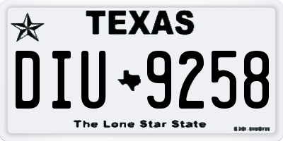 TX license plate DIU9258