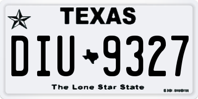 TX license plate DIU9327