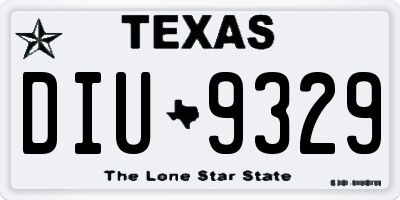 TX license plate DIU9329