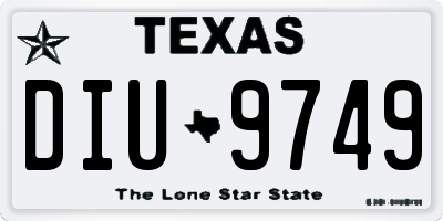 TX license plate DIU9749