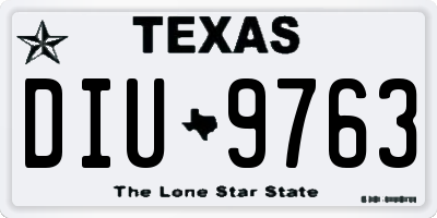 TX license plate DIU9763