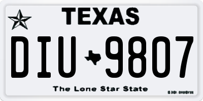TX license plate DIU9807