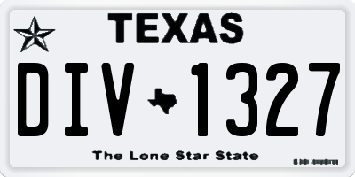 TX license plate DIV1327