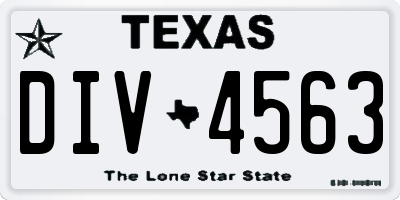 TX license plate DIV4563