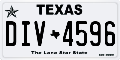 TX license plate DIV4596