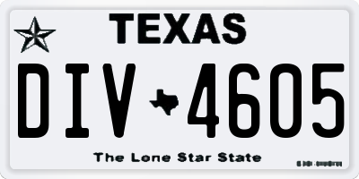 TX license plate DIV4605