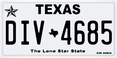 TX license plate DIV4685