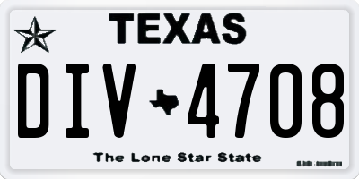 TX license plate DIV4708