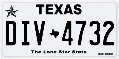 TX license plate DIV4732