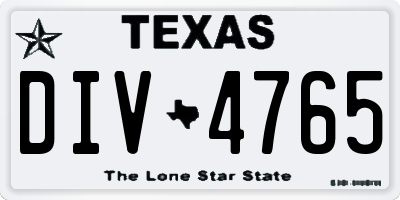 TX license plate DIV4765