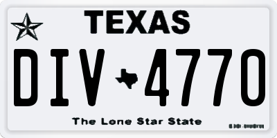 TX license plate DIV4770