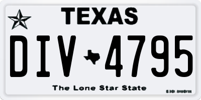 TX license plate DIV4795
