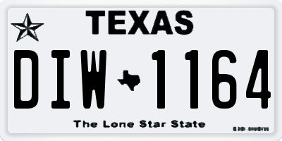TX license plate DIW1164