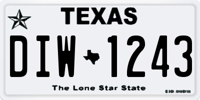 TX license plate DIW1243