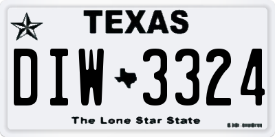 TX license plate DIW3324