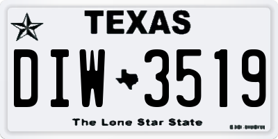 TX license plate DIW3519