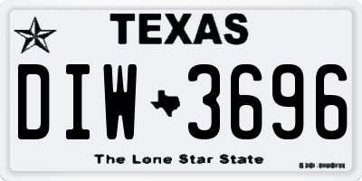 TX license plate DIW3696