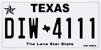 TX license plate DIW4111