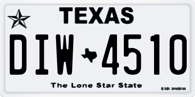 TX license plate DIW4510