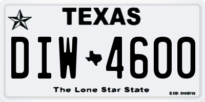 TX license plate DIW4600