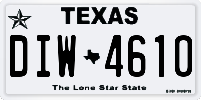 TX license plate DIW4610