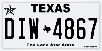 TX license plate DIW4867
