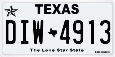 TX license plate DIW4913