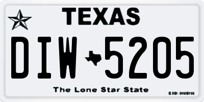 TX license plate DIW5205