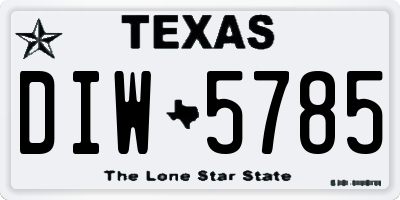 TX license plate DIW5785