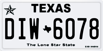TX license plate DIW6078