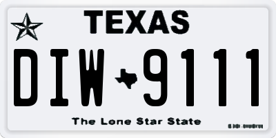 TX license plate DIW9111
