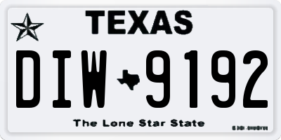 TX license plate DIW9192