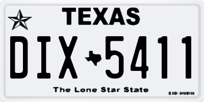 TX license plate DIX5411