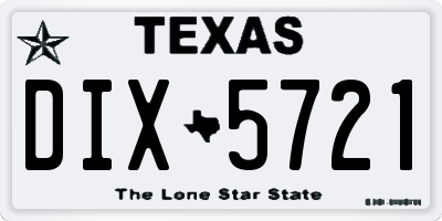 TX license plate DIX5721