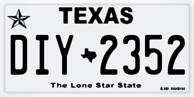 TX license plate DIY2352