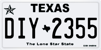 TX license plate DIY2355
