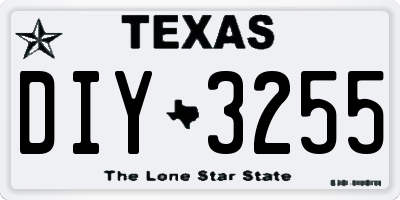 TX license plate DIY3255