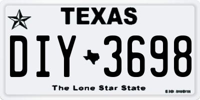 TX license plate DIY3698