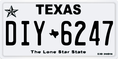 TX license plate DIY6247