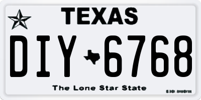 TX license plate DIY6768