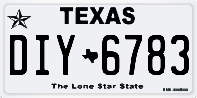 TX license plate DIY6783
