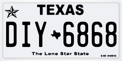 TX license plate DIY6868