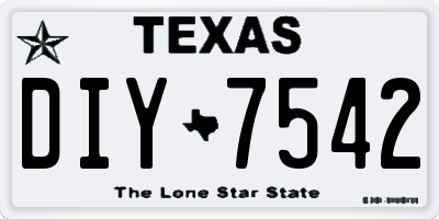 TX license plate DIY7542