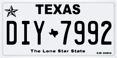 TX license plate DIY7992